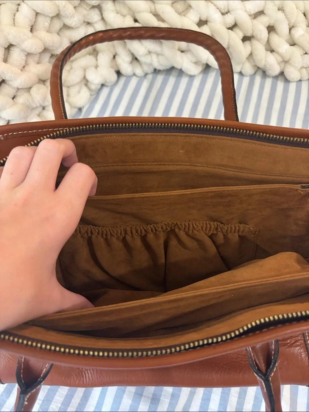 Patricia Nash Paris Embossed Floral Leather Satchel - Florence Brown